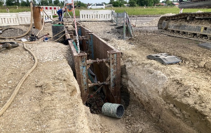 Erschließung Gewerbegebiet Brucklach Kanalbau 4